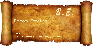 Boros Ervina névjegykártya