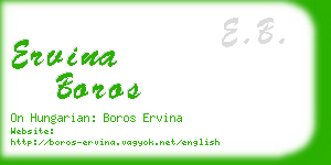 ervina boros business card